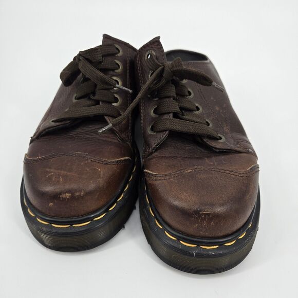 Doc Martens Leather Brown Slide On Shoes Womens 5 - Picture 4 of 6